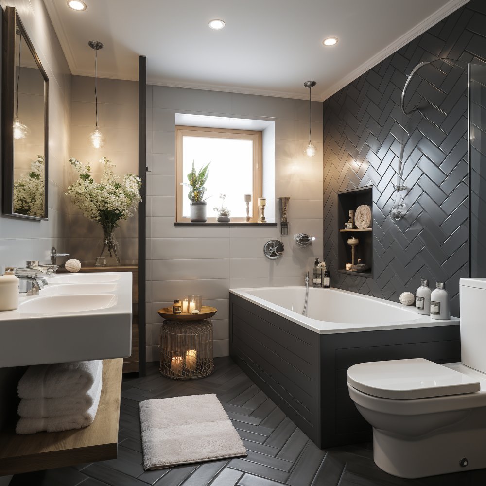 small bathroom decorated modern style