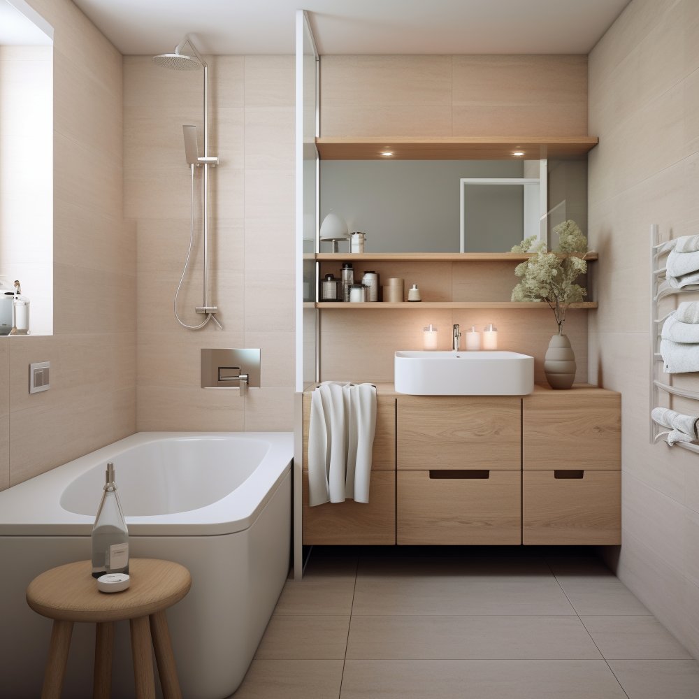 small bathroom with modern style decor